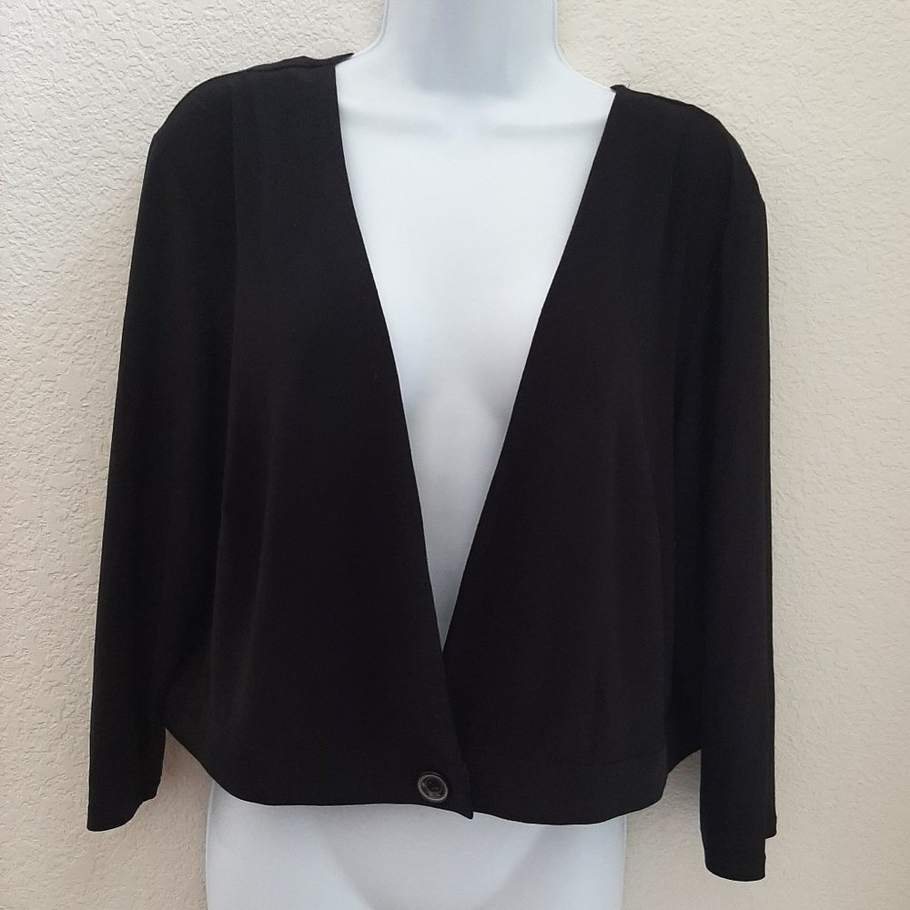 Women's  Perceptions  Lightweight Jacket Coverup, Black, Size 18W